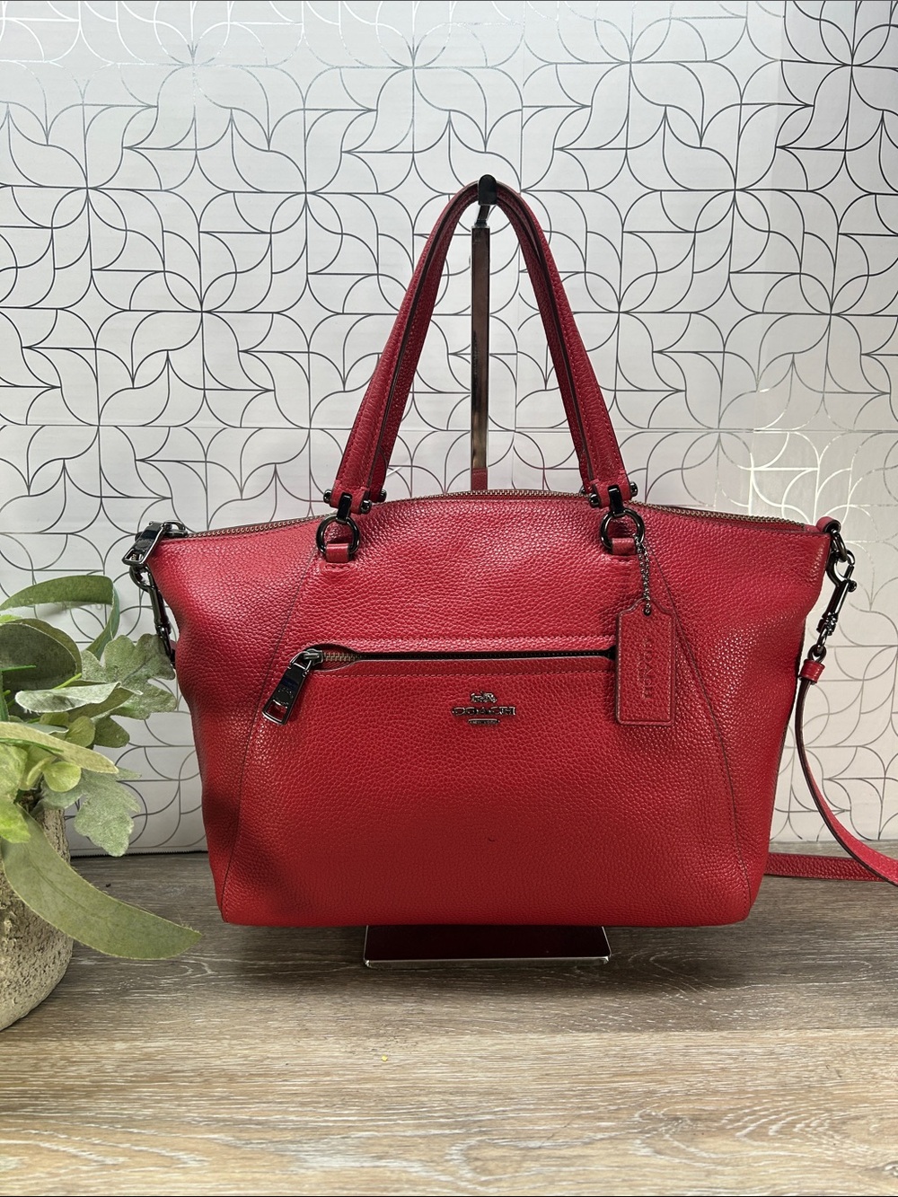 Coach Red Interior Dome Satchel
